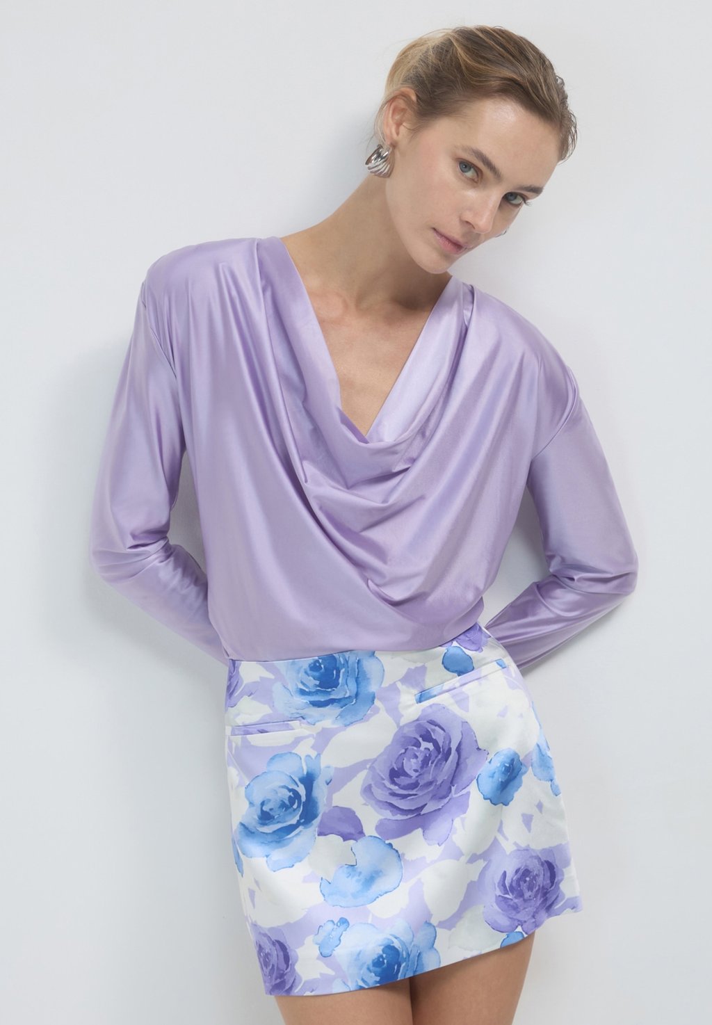 

Топ с длинными рукавами Blouse Calliope, сиреневый