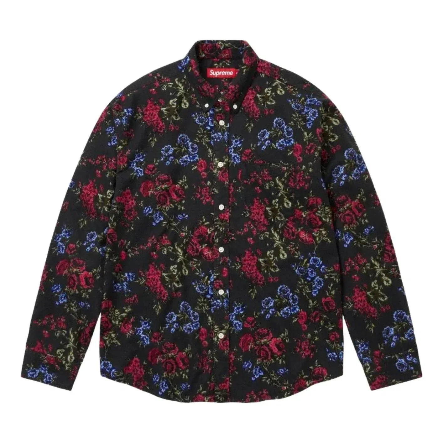 Рубашка Supreme SS26 из фланели с цветочным принтом, черная, SUP-SS26-292-BLK