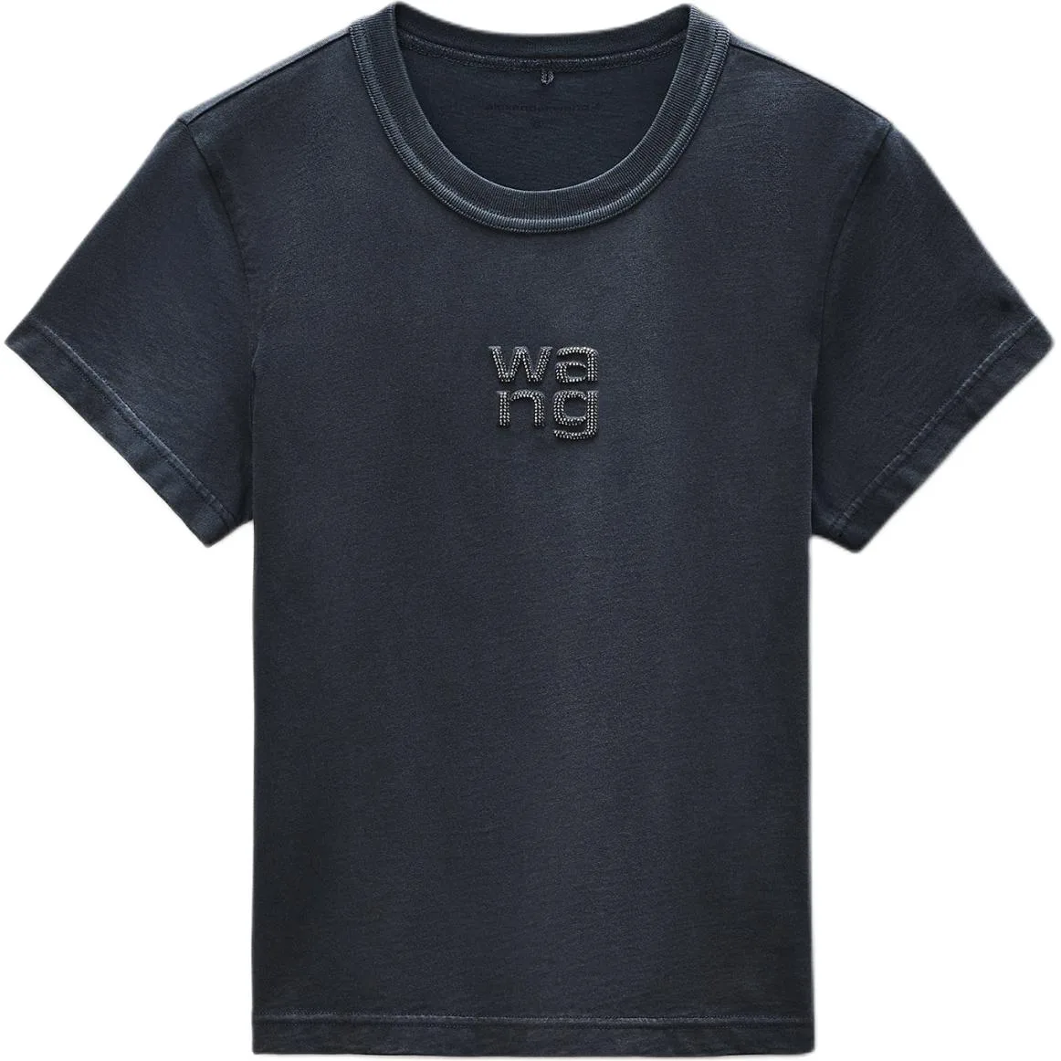 Футболка с логотипом из страз Alexander Wang, черный