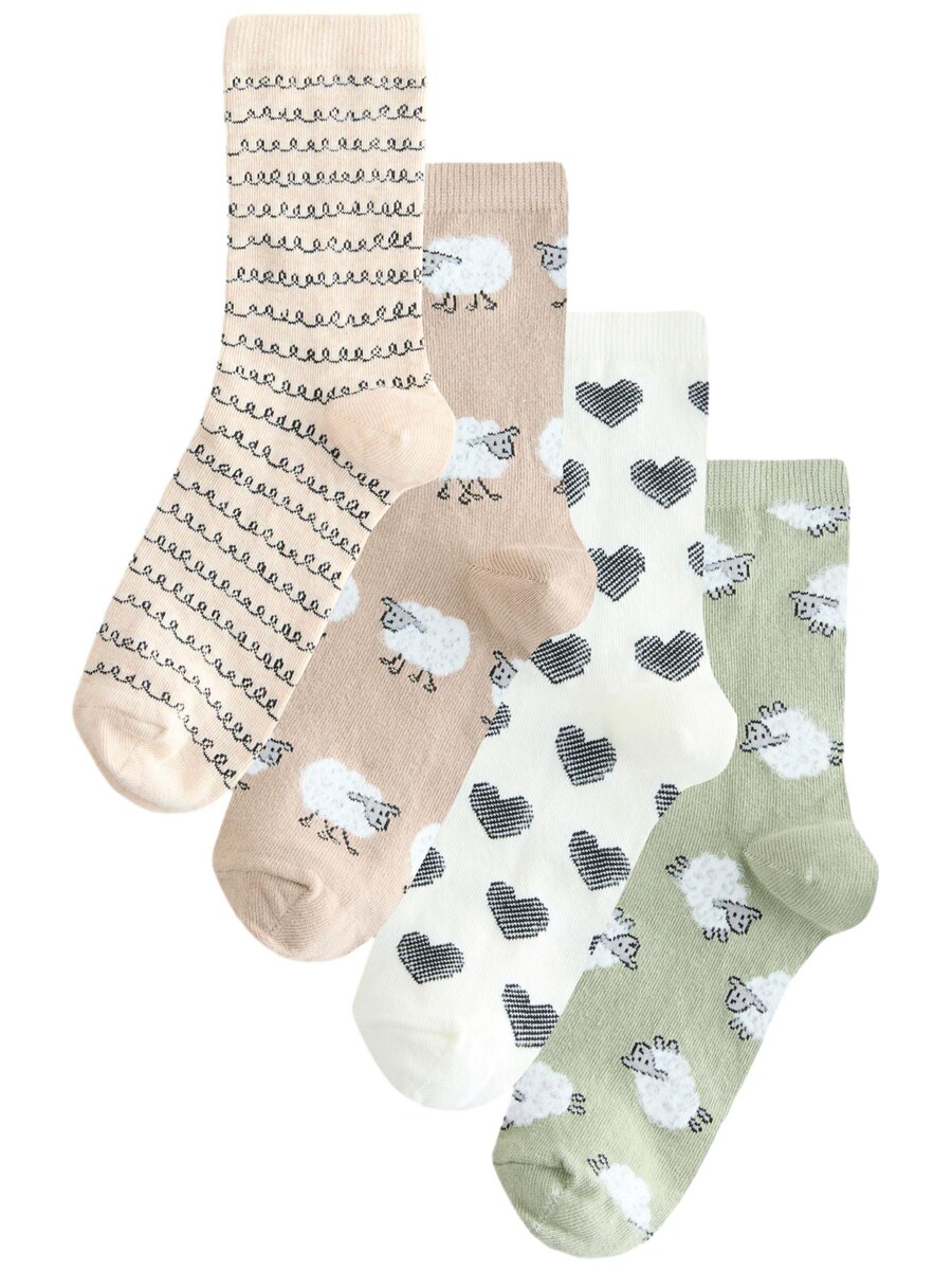 

Носки Next 4er-Pack, цвет Beige/Khaki/White