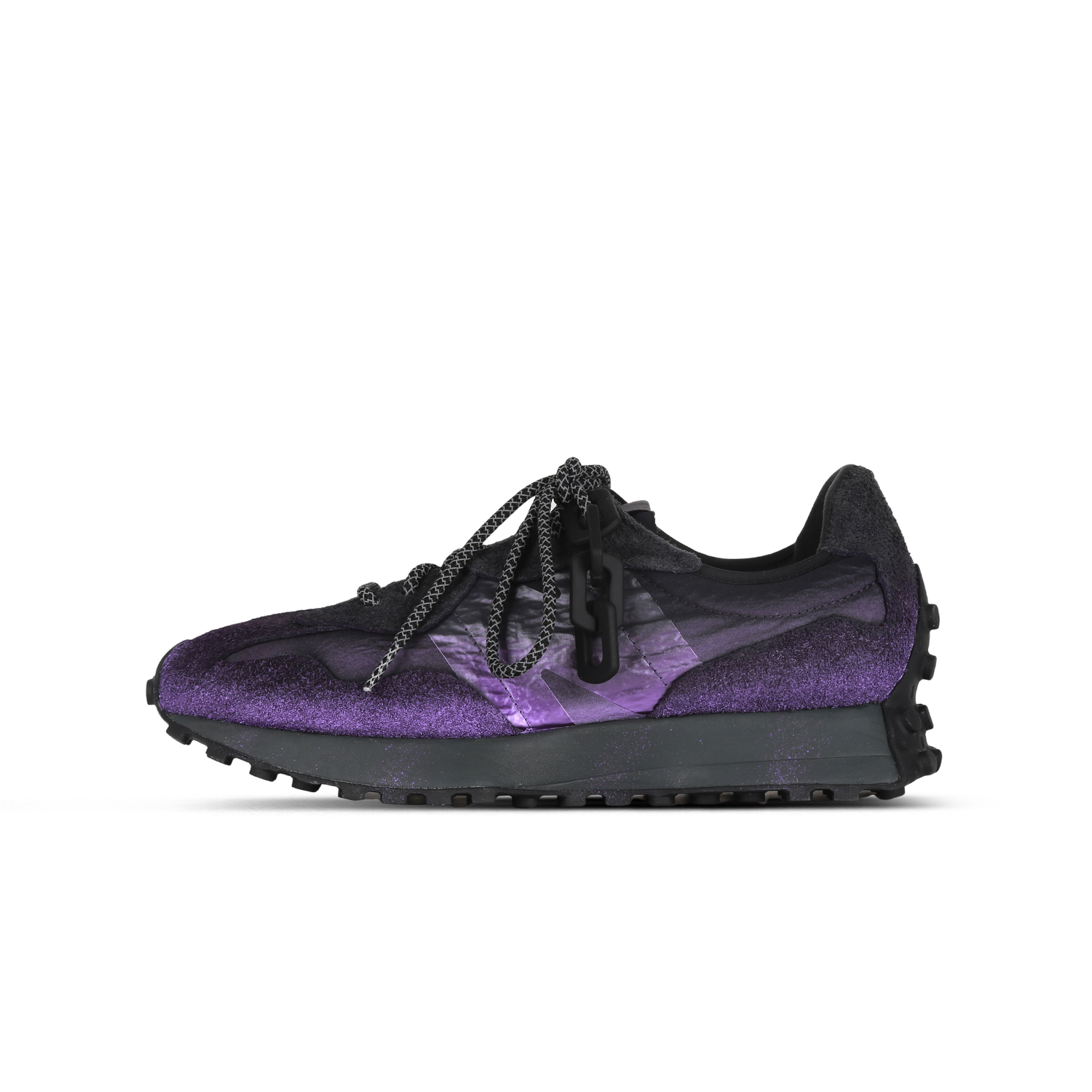 

New Balance Нью Баланс 327 амортизирующие износостойкие низкие повседневные городские кроссовки для комьюта унисекс черно-фиолетовые, цвет Black Purple