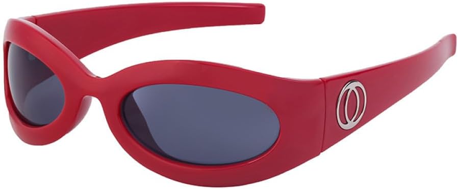 

Овальные солнцезащитные очки для женщин, спортивные солнцезащитные очки для мужчин, брендовые очки в маленькой оправе, женские очки в стиле стритвеар UOVSAW, C6 Red Gray