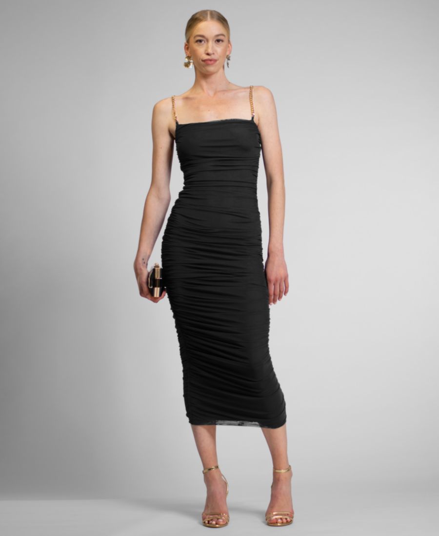 

Женское сетчатое миди-платье Sivon с квадратным вырезом RACHEL Rachel Roy, Black