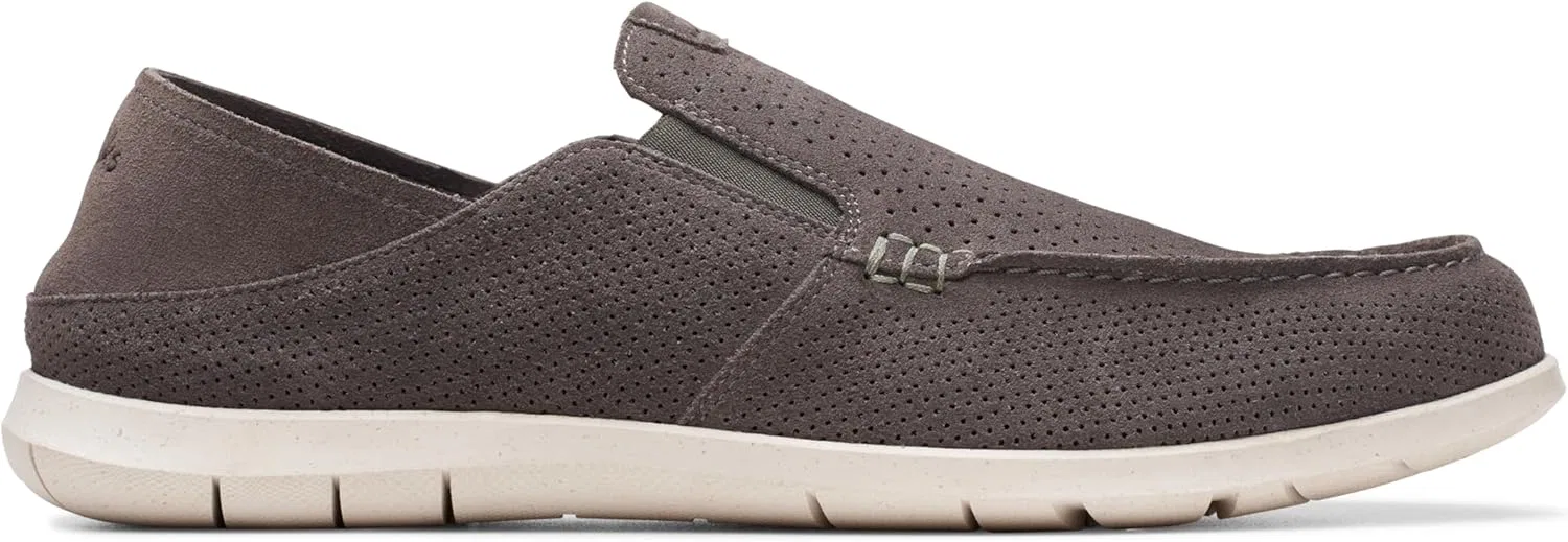 Мужские мокасины Clarks Flexway Easy, Dark Grey Suede — фото 2