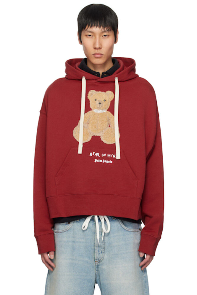 

Красная толстовка с капюшоном «Bear in Mind» Palm Angels