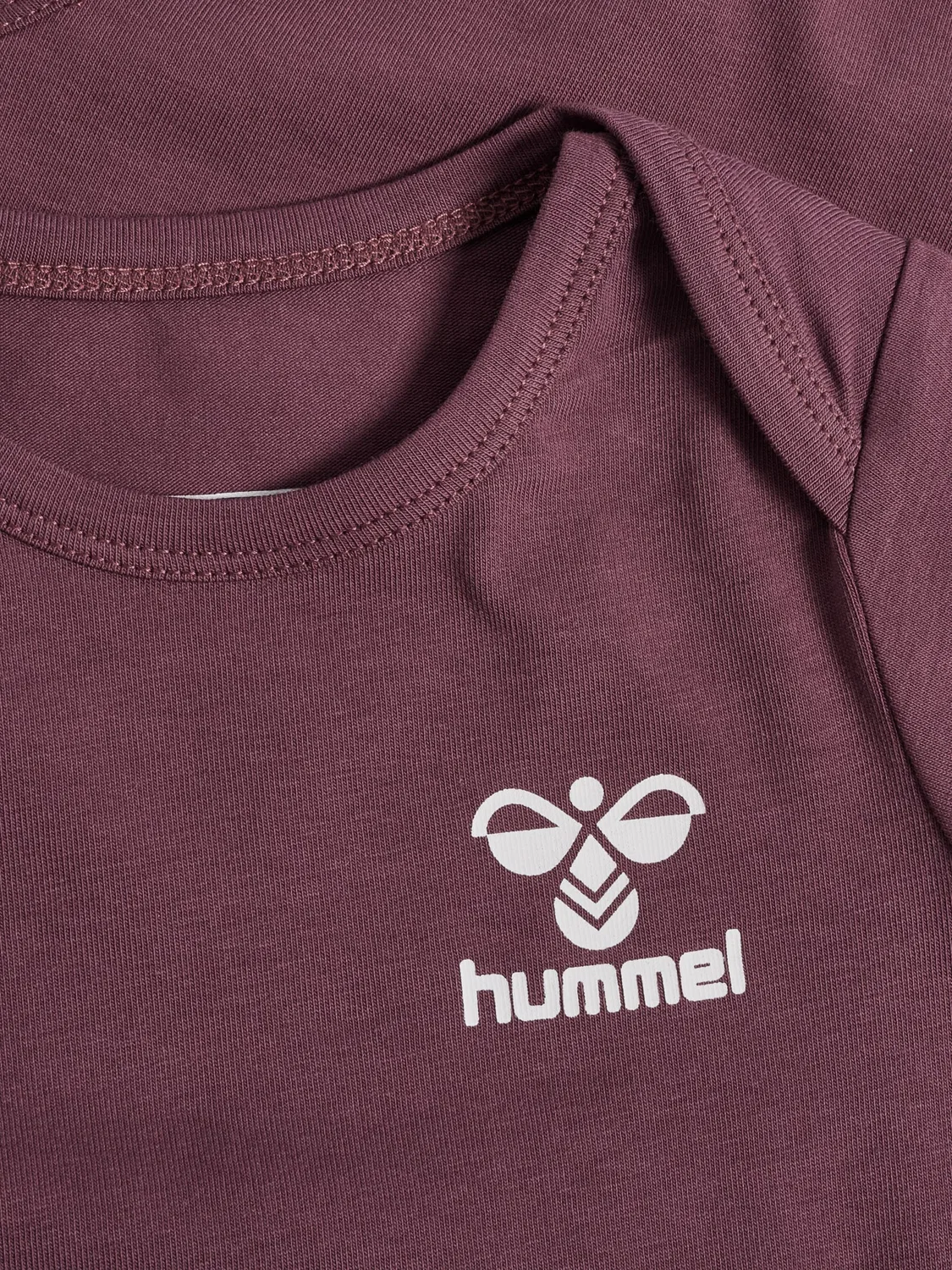 Боди с длинным рукавом, на кнопках, Hummel, сливовое вино — фото 3