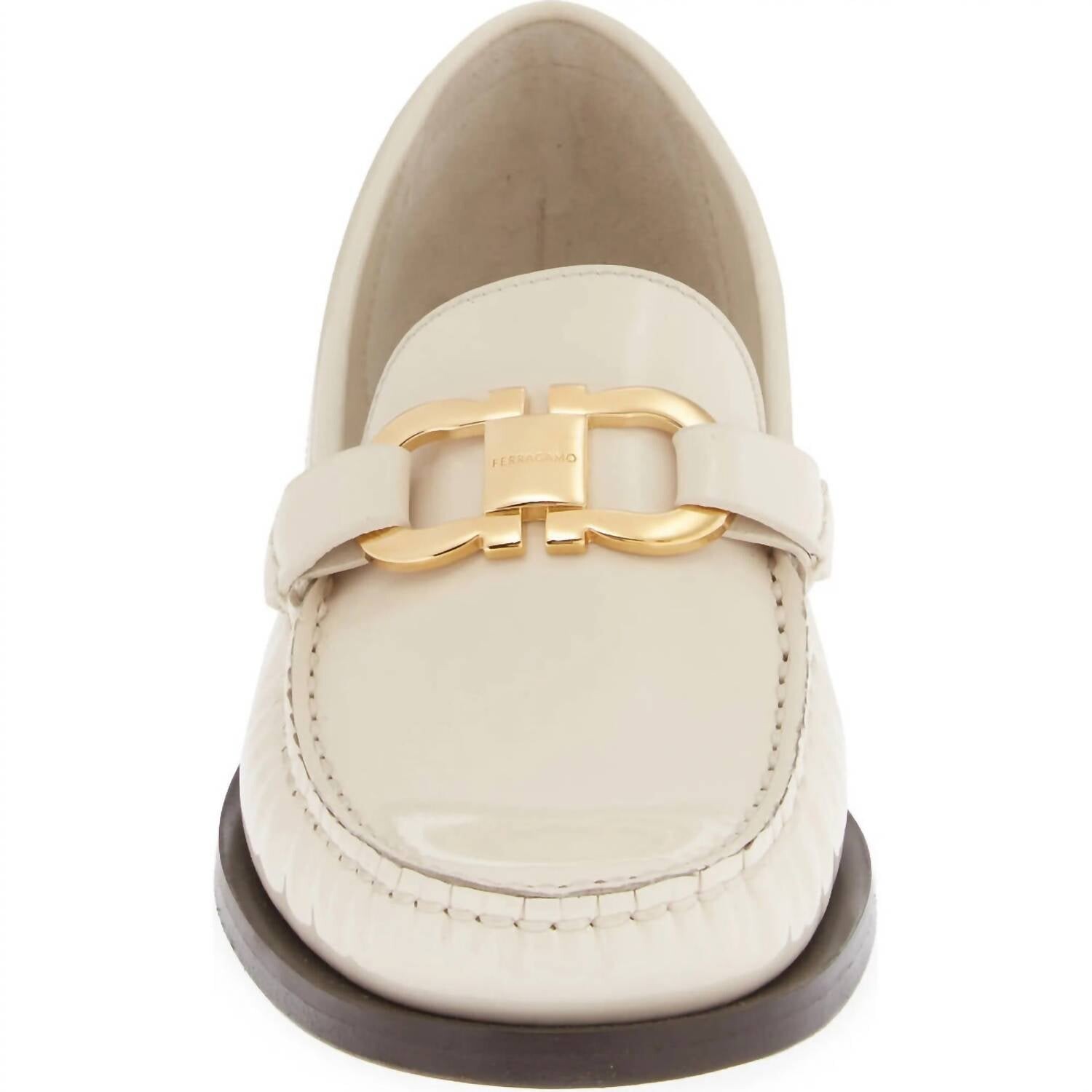 Женские лакированные лоферы Maryan Bit из маскарпоне Salvatore Ferragamo