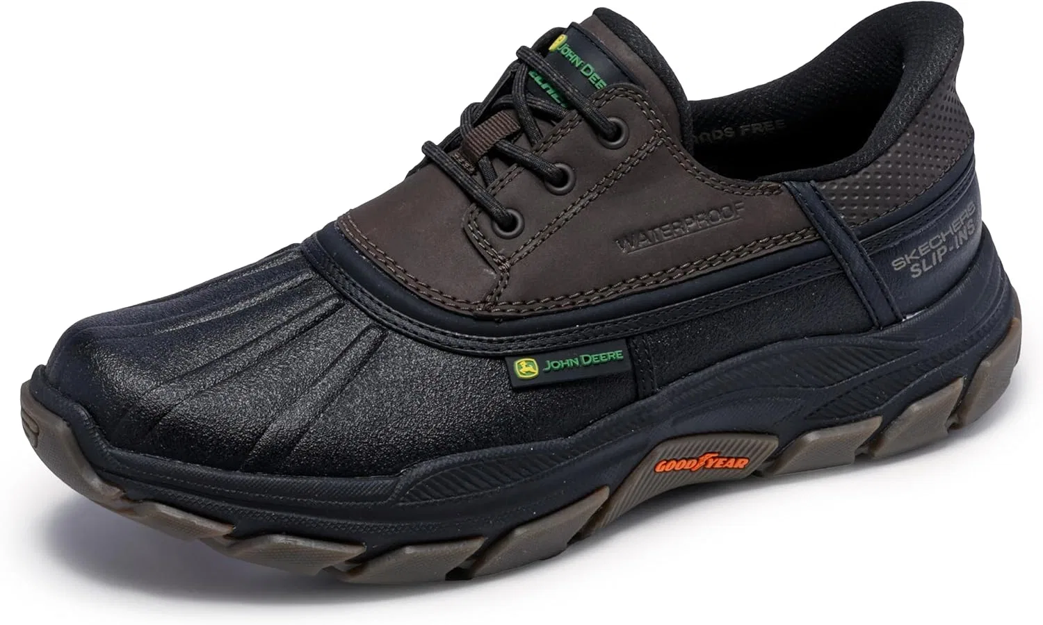 Кроссовки Skechers Men's X John Deere Respected Dancing Trainers, Chocolate Leather Duraleather Black Trim