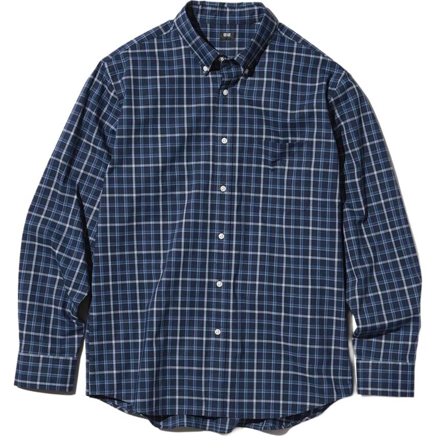 

Рубашка мужская темно-синяя Uniqlo, темно-синий