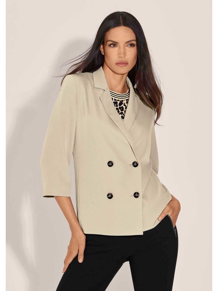 

MADELEINE Двубортный блейзер с рукавами 3/4, цвет «галька»