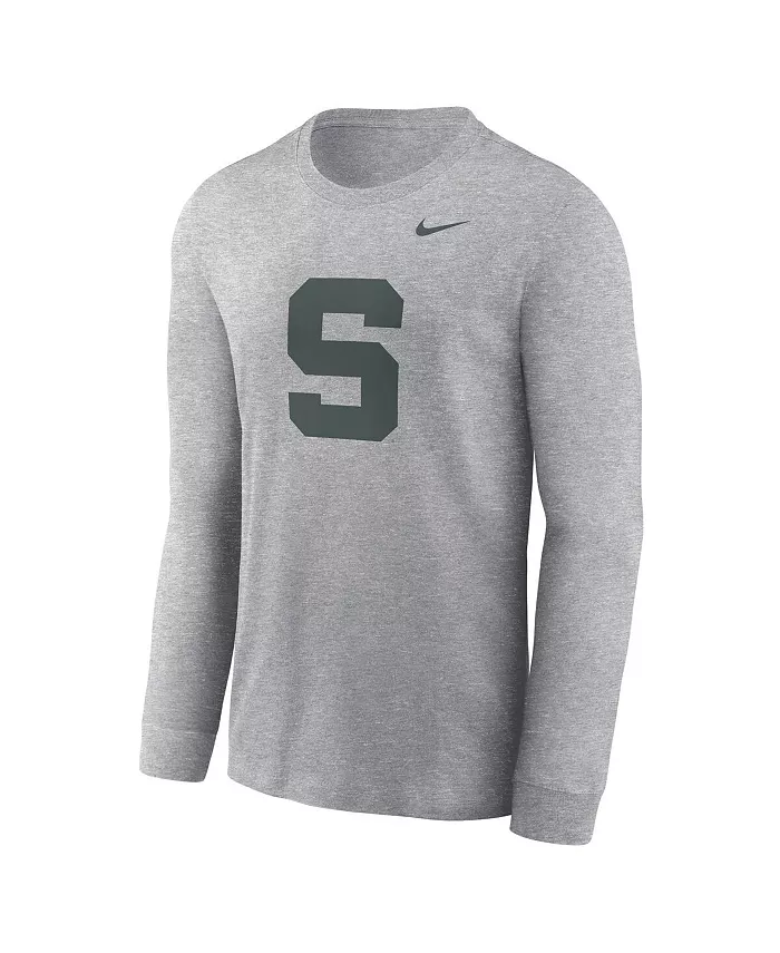 Мужская футболка с длинным рукавом Michigan State Spartans с альтернативным логотипом Nike, серый — фото 2