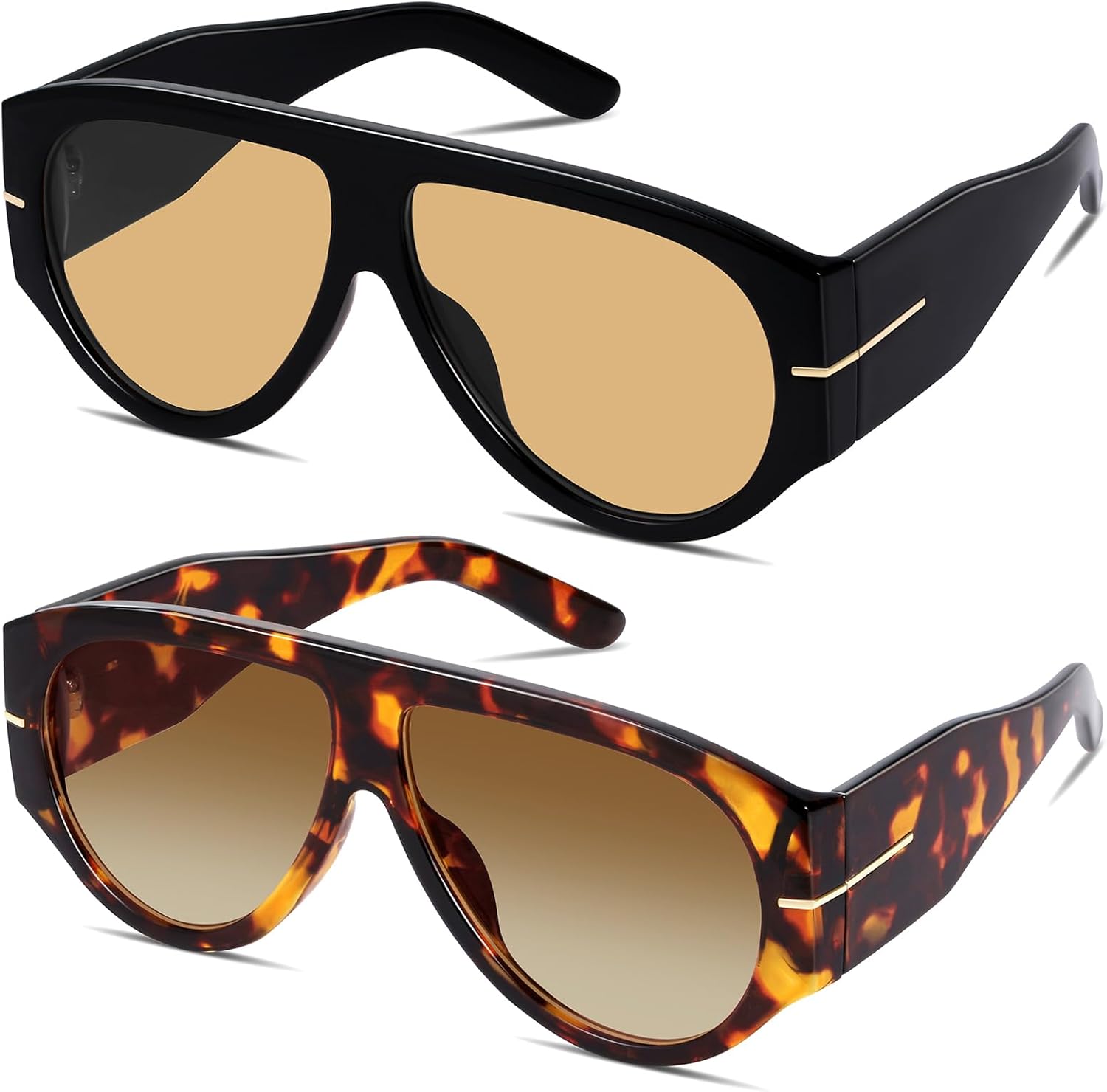 

Солнцезащитные очки GRFISIA Oversized Retro Aviator для женщин и мужчин в стиле 70-х с толстой оправой, винтажный стиль, защита от УФ-излучения, J=black/Champagne+tortoise/Gradient Tea