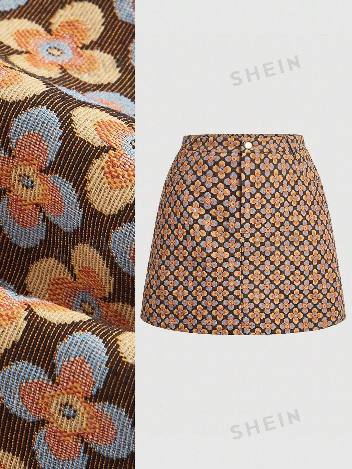 

MOD Женская короткая юбка больших размеров с цветочным принтом Shein, мультиколор