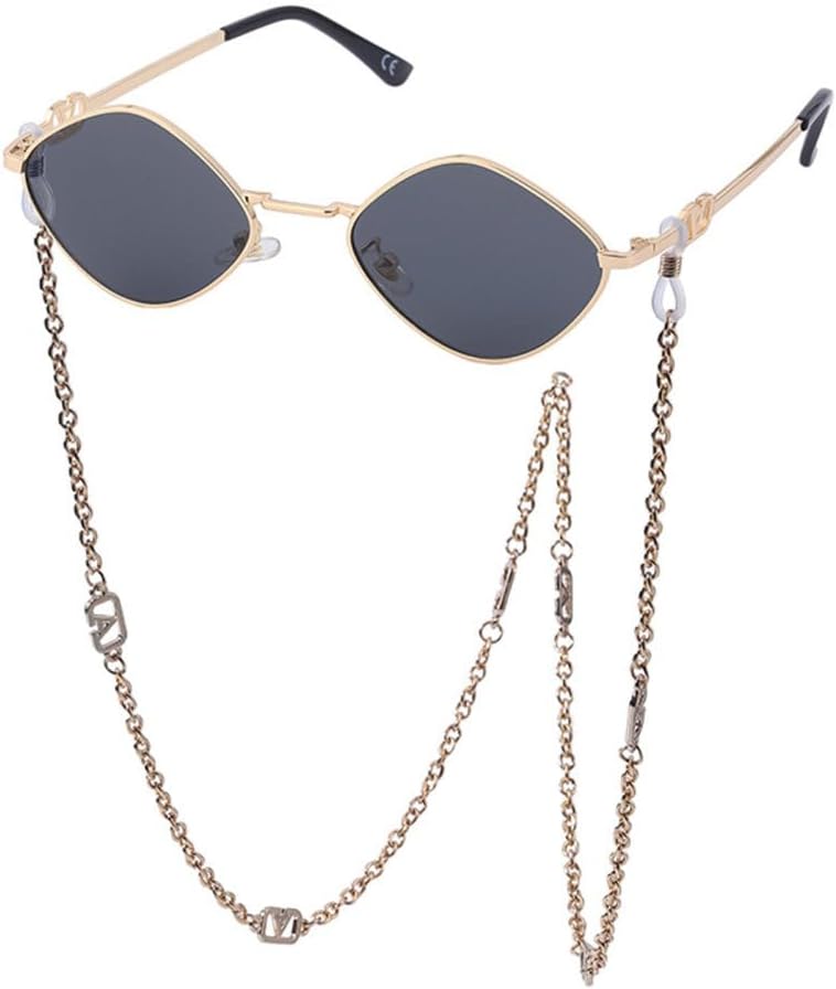 

Модные женские солнцезащитные очки с цепочкой, маленькие «кошачий глаз», винтажные элегантные очки с защитой от УФ-излучения UV400, роскошные очки для женщин generic, C5