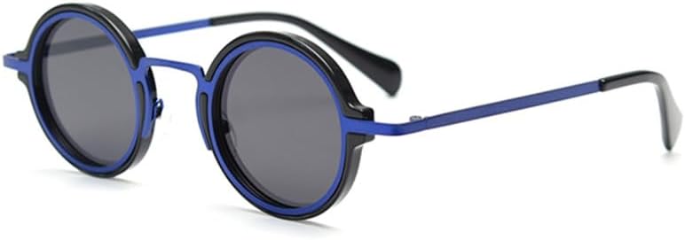 

Поляризованные солнцезащитные очки для женщин в стиле ретро панк, металлические круглые солнцезащитные очки, винтажные мужские очки с леопардовым принтом, зеленые, UV400 generic, Blue With Gray