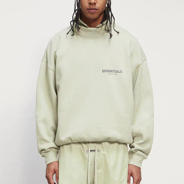 Спортивная толстовка Fear of God Essentials FW20 Mock Neck Sweatshirt 'Sage' FOG-FW20-306, зеленый — фото 4