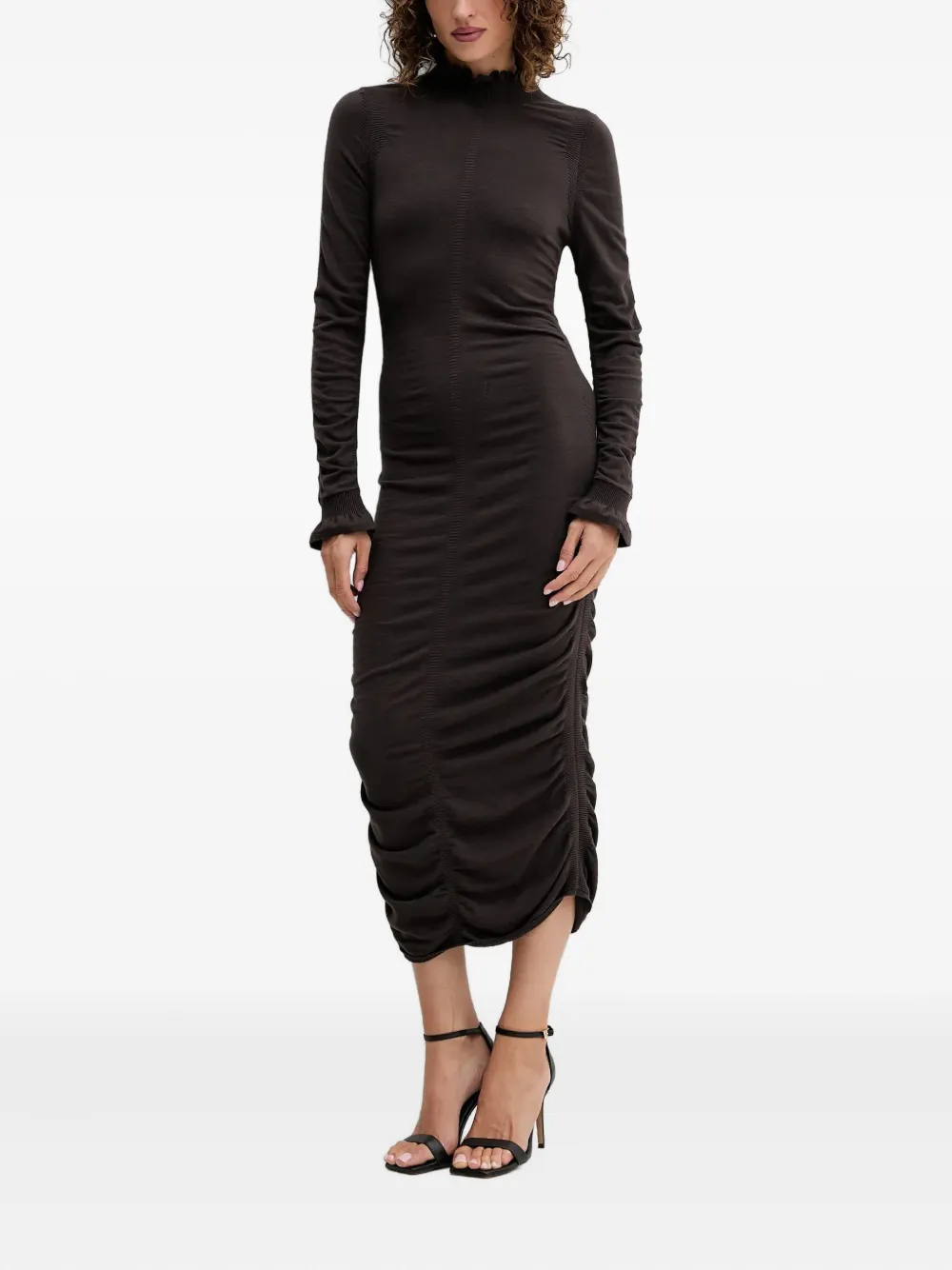 

Платье с драпировкой Twinset, коричневый