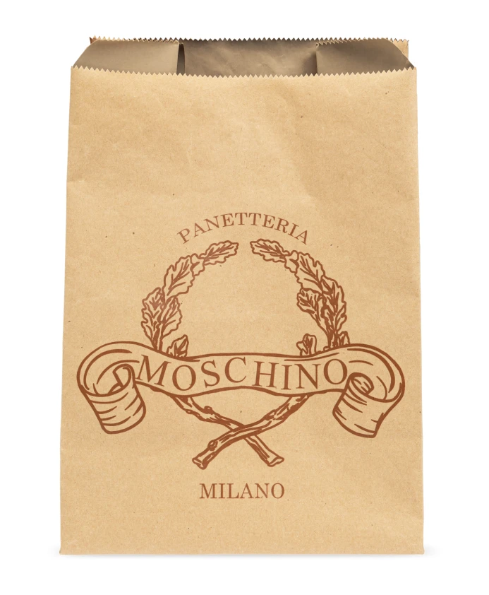 

Клатч с логотипом Moschino, бежевый