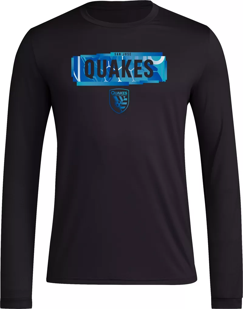 

Черная рубашка с длинным рукавом Adidas Adult San Jose Earthquakes 2024 Local Pop