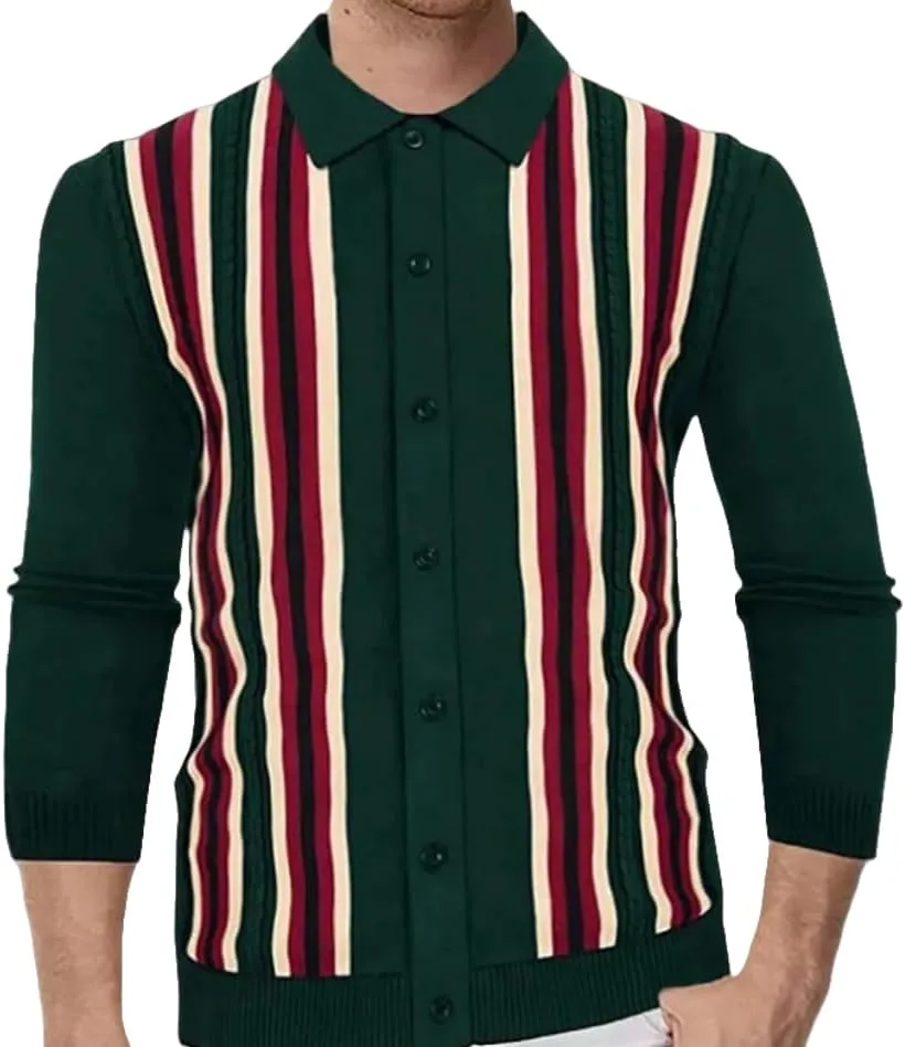 

Мужской кардиган с воротником и длинными рукавами SUGEBETA