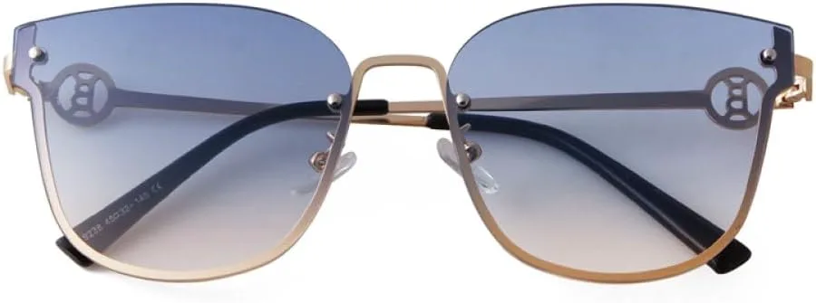 

Женские солнцезащитные очки в металлической модной коричневой оправе с защитой от УФ-излучения UV400. Роскошные женские солнцезащитные очки generic, C4 Blue Brown