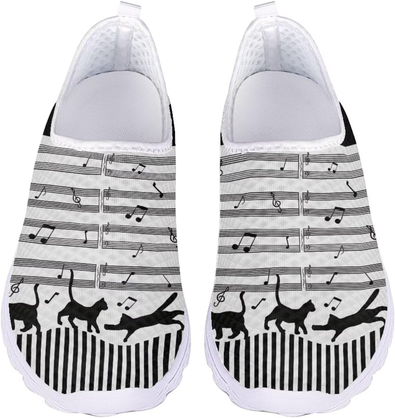 

Кроссовки Jeiento с американским флагом для мужчин и женщин, обувь для бега по дороге, женские и мужские удобные кроссовки для ходьбы, теннисные кроссовки, спортивная обувь, Funny Cats Musical Note