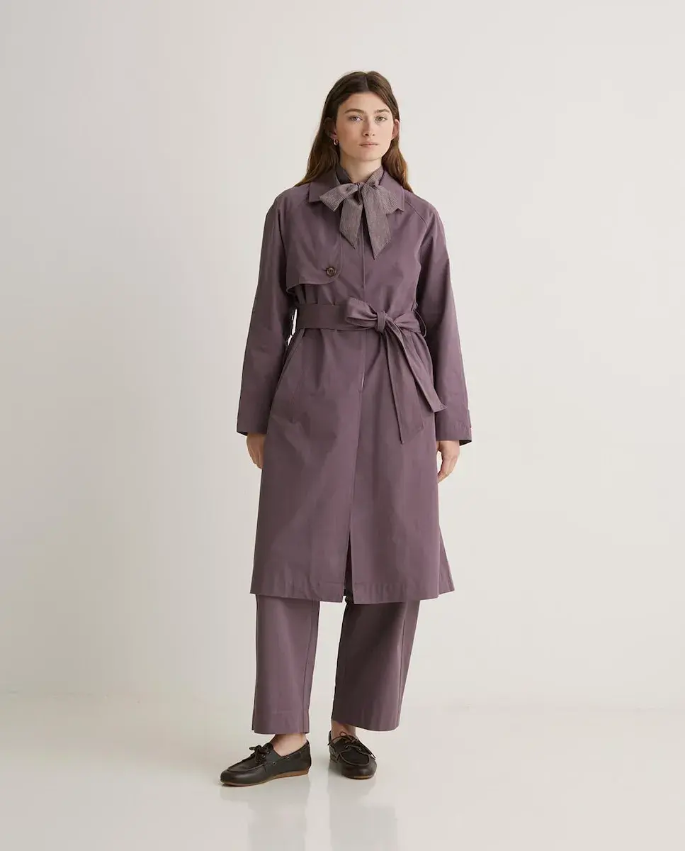 

Женский тренч с застежкой на пуговицы и воротником-рубашкой Yerse, лиловый
