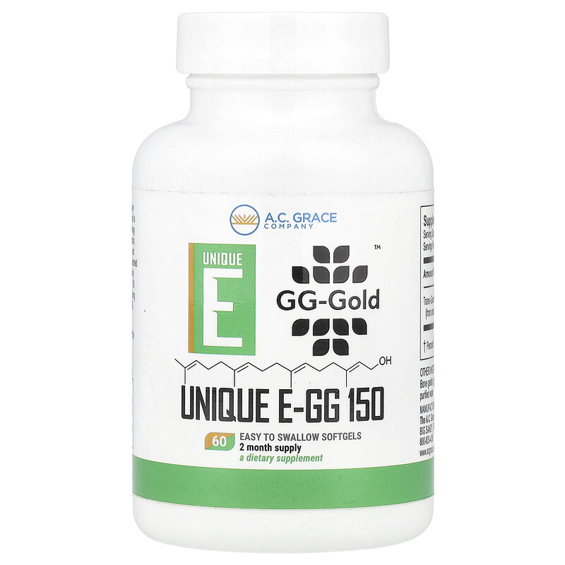 

A.C. Grace Company, UNIQUE E-GG 150, 150 мг, 60 капсул, которые легко глотать