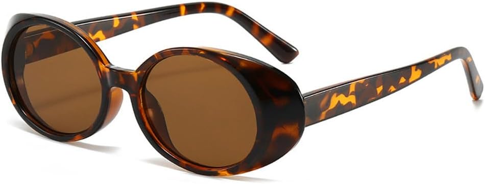 

Модные овальные солнцезащитные очки для женщин в винтажном стиле, роскошные, в маленькой оправе, для вождения и путешествий, трендовые солнцезащитные очки с защитой от УФ-излучения UV400 TKKTLLT, Leopard Brown