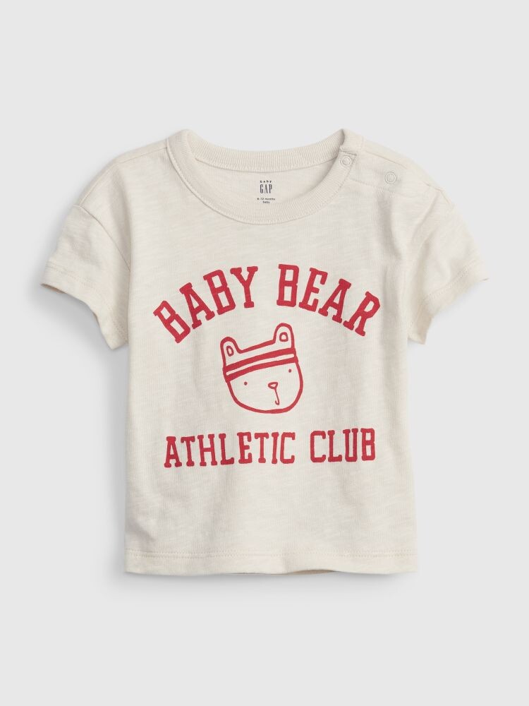 

Футболка с медведем Gap, бежевый