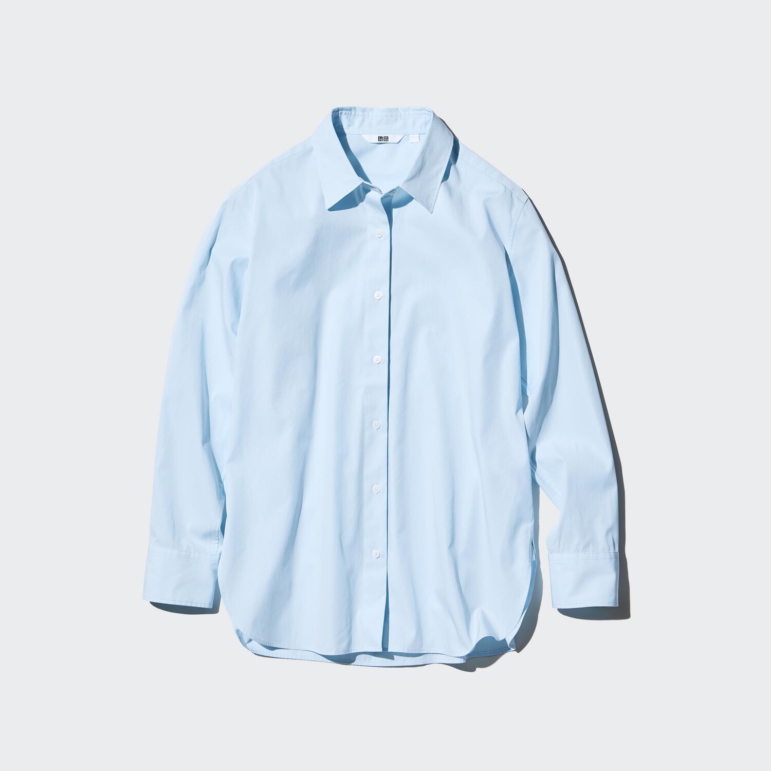 

Хлопчатобумажная рубашка UNIQLO, небесно-голубой