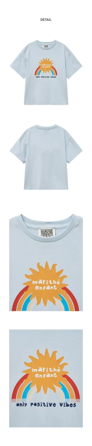 Детская голубая футболка оверсайз Enfant Sunny Day от Marithé Kids — фото 4