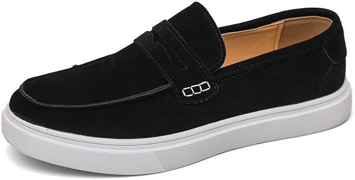 

Мужские замшевые комфортные лоферы с кисточками на плоской подошве, легкие, противоскользящие, с металлическим декором, на платформе, слипоны, модные кроссовки для работы и вождения Fifilapin, черный