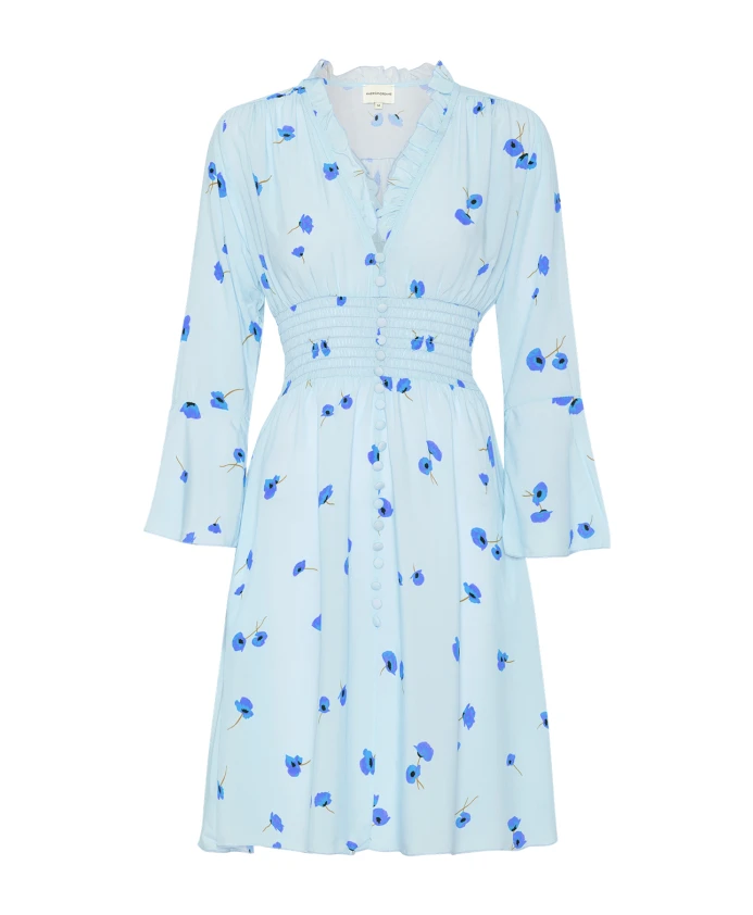 

Короткое платье с цветочным принтом и свободной талией American Dreams, синий