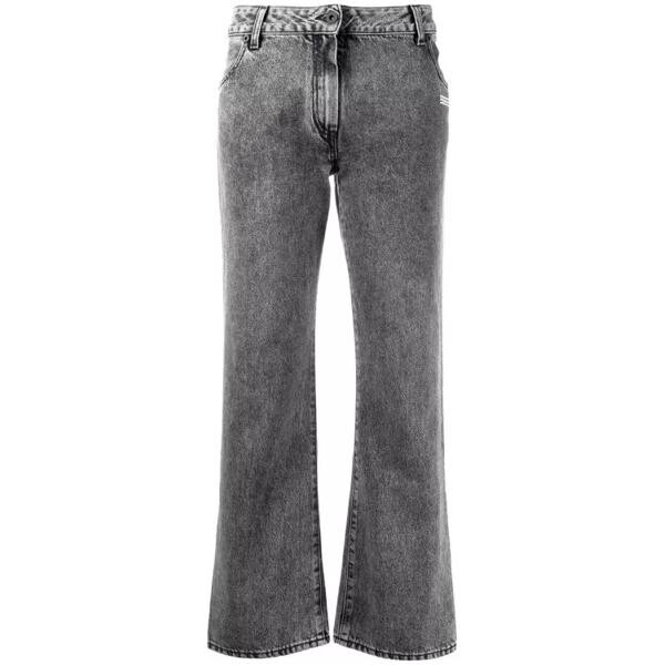 

Джинсы cropped leg mid-rise denim jeans Off-White, серый