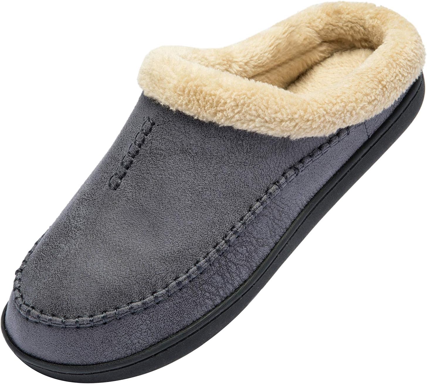 

Мужские мокасины WOTTE из искусственной кожи с флисовой подкладкой и эффектом памяти, домашние тапочки для использования дома и на улице, серый