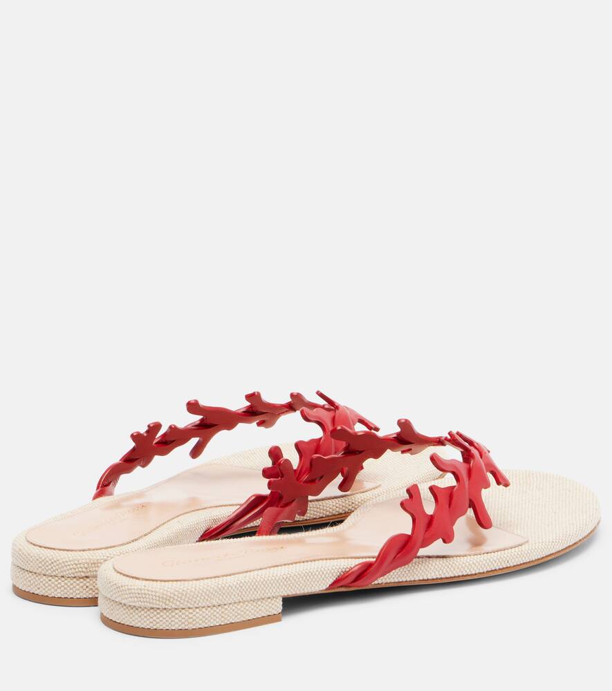 Кожаные сандалии на тонкой подошве Gianvito Rossi, Tabasco Red + Naturale — фото 2