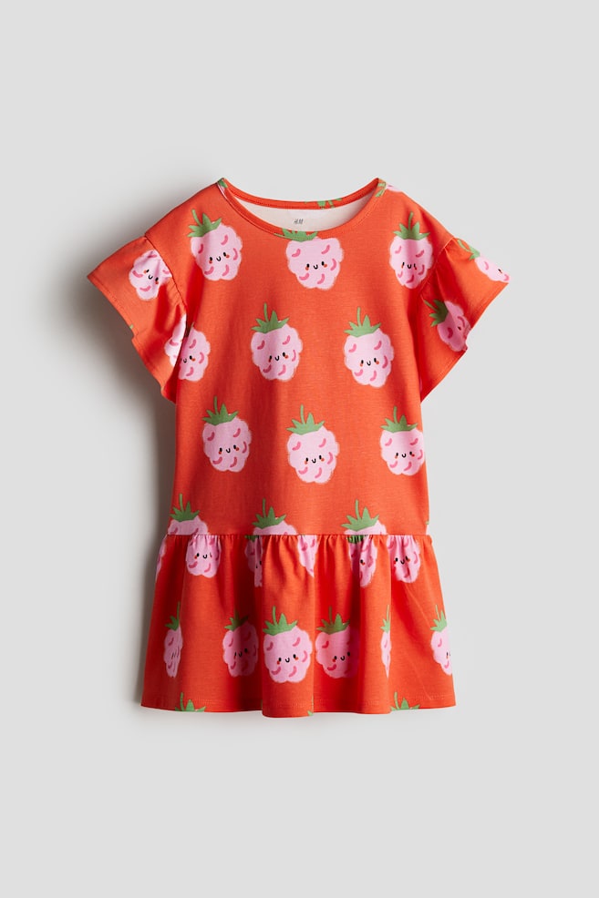 

Платье из хлопка с рукавами-воланами H&M, мультиколор