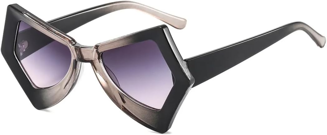 

Солнцезащитные очки для мужчин и женщин - защита UV400 - двухцветная градиентная оправа в стиле "кошачий глаз" для занятий спортом на открытом воздухе и вождения DSVIGF, Grey