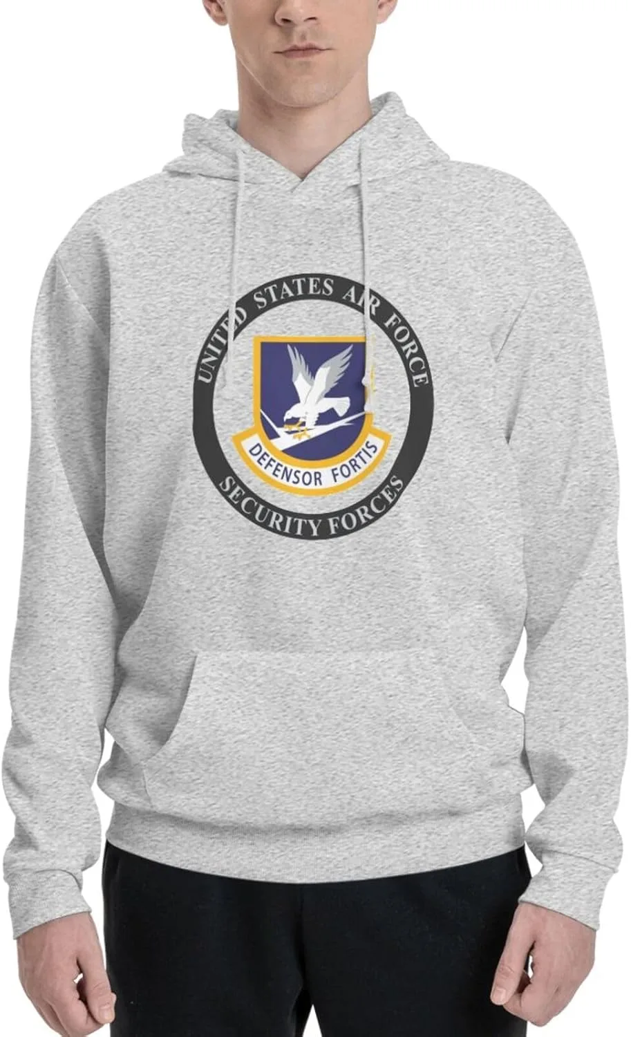 Generic Толстовка с капюшоном States Air Force Security Forces мужская, черная, с карманом
