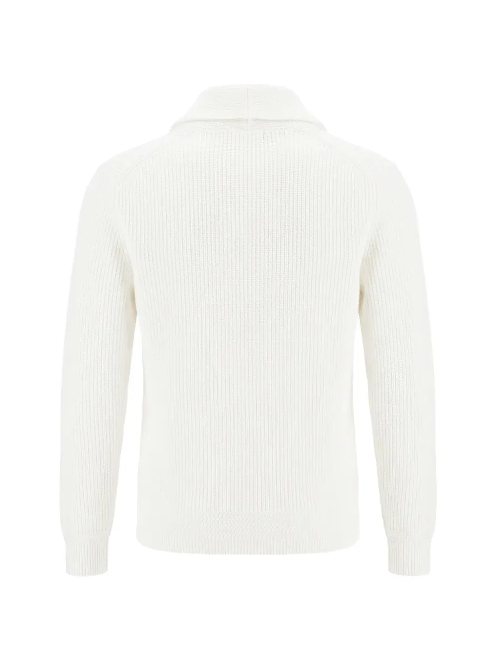 Кардиган с воротником-шалью и ребристой вязкой Polo Ralph Lauren, белый — фото 2