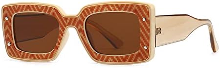 

Ретро женские солнцезащитные очки UV400 коричневого цвета с леопардовым принтом, толстая квадратная оправа, стильные летние подарки для женщин MTZJH, Beige F Champagne