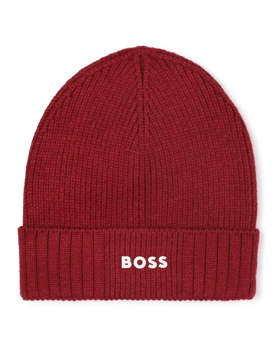 

Детская шапка из полиэстера BOSS Kidswear, красный
