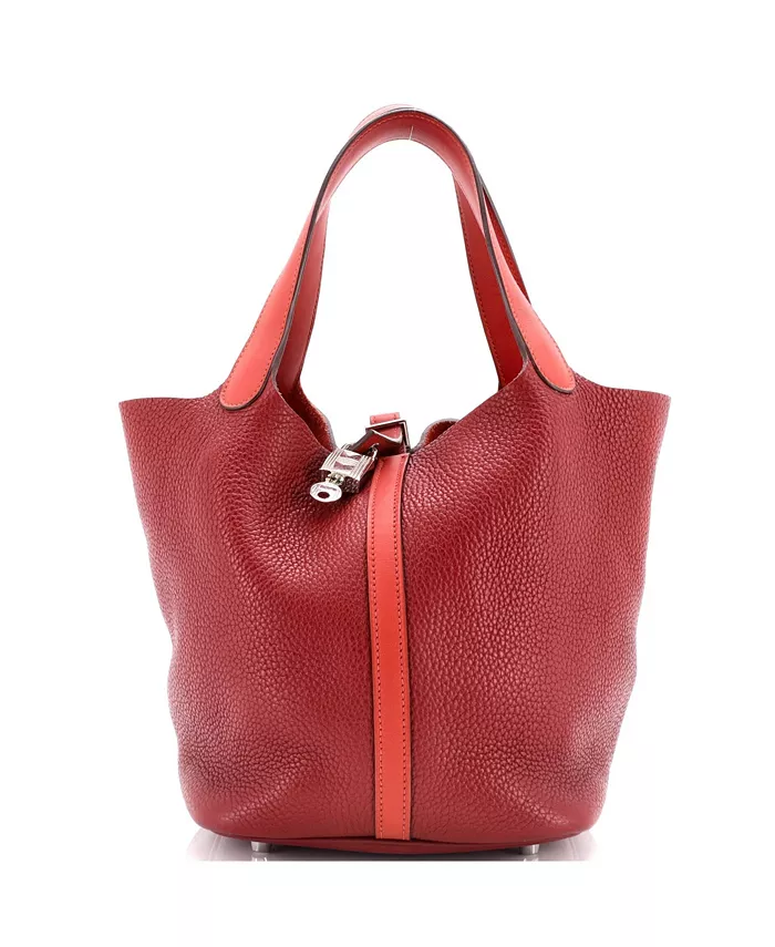 

Сумка-замок MM Bicolor Picotin Lock Clemence с замком Swift Pre-Owned HERMÉS, красный