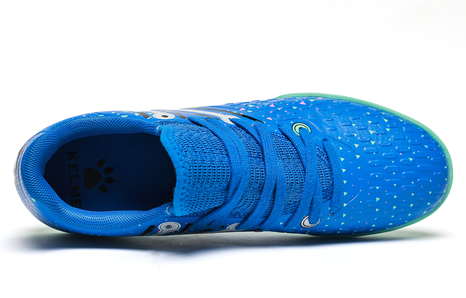 KELME Ji di 5.0 нескользящие, износостойкие, дышащие низкие детские футбольные бутсы bright blue kids' — фото 3