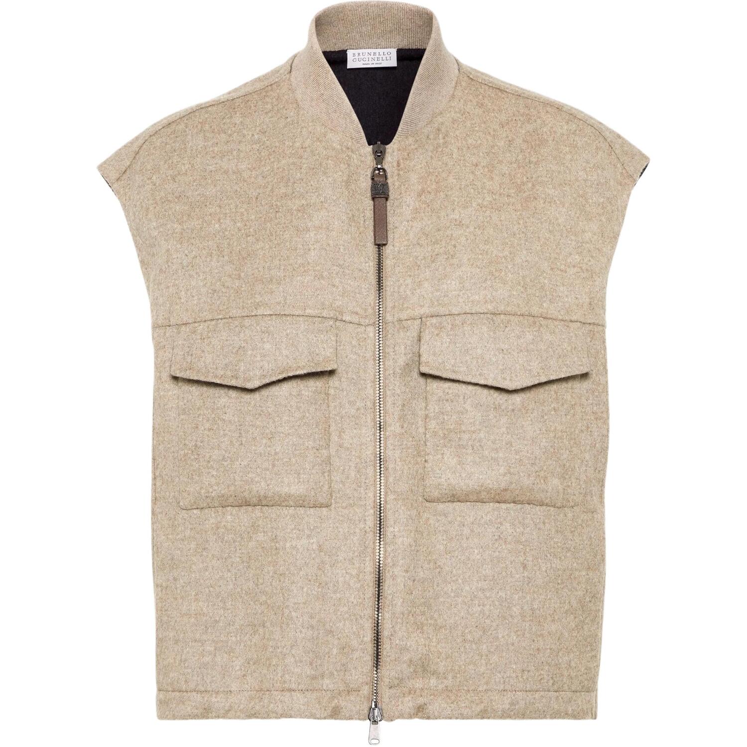 

Brunello Cucinelli Жилет с эффектом меланжа, Light Beige