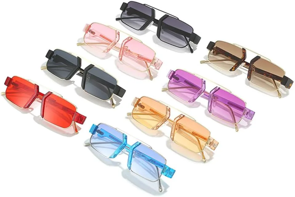 

Ретро-солнцезащитные очки с яркими линзами для женщин, прозрачные линзы с градиентом цвета океана, защита от УФ-излучения UV400 для мужчин LANGSER, Orange Yellow