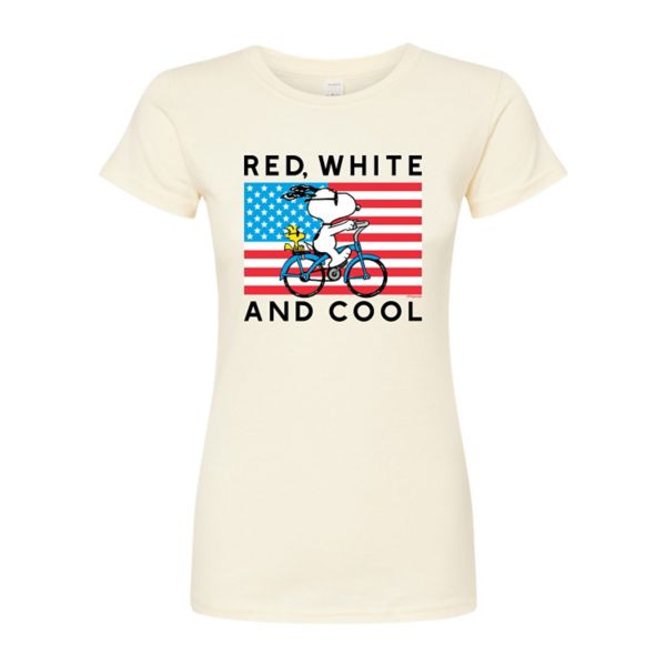 

Футболка Juniors Peanuts Snoopy & Woodstock с красно-белой и крутой графикой Licensed Character, бежевый