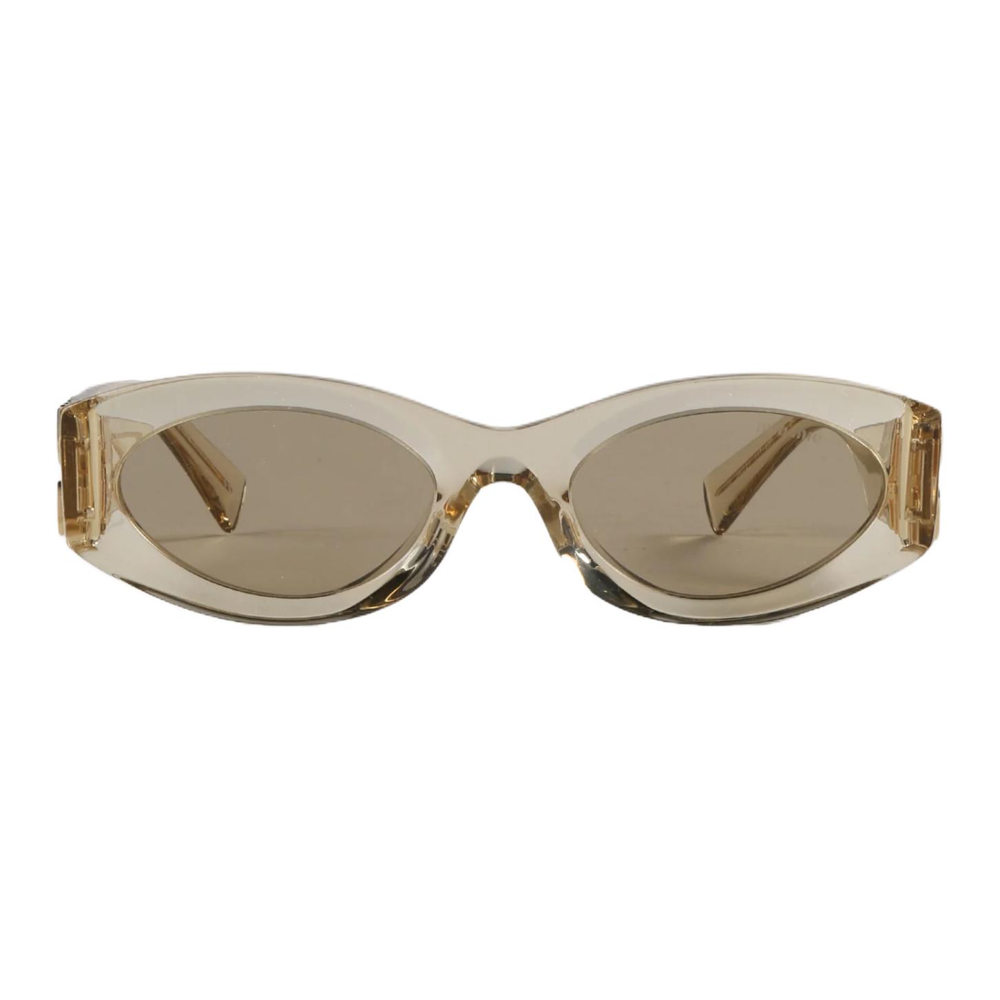 

MIU MIU Ацетатные овальные солнцезащитные очки женские коричневые