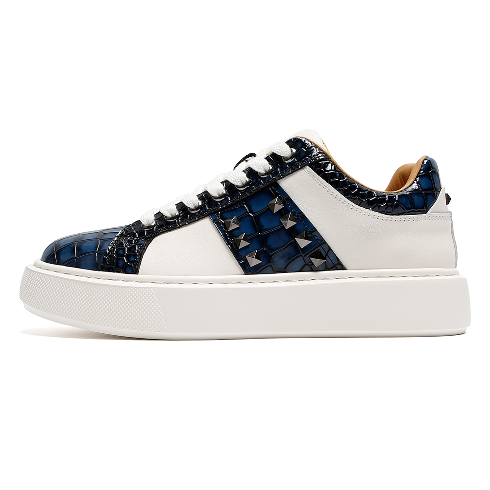 

Износостойкие и легкие низкие мужские кроссовки для скейтбординга Kemaron, White Blue